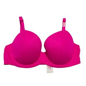 New Victorias Secret Hot Pink Bra 36C T-Shirt Wear Everywhere Lightly Lined Sexy